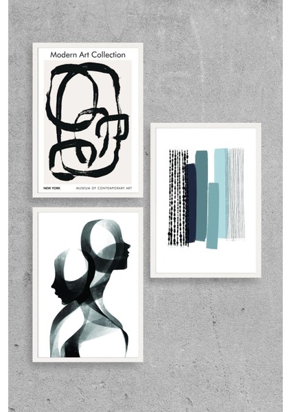 Üçlü Ahşap Çerçeveli Tablo