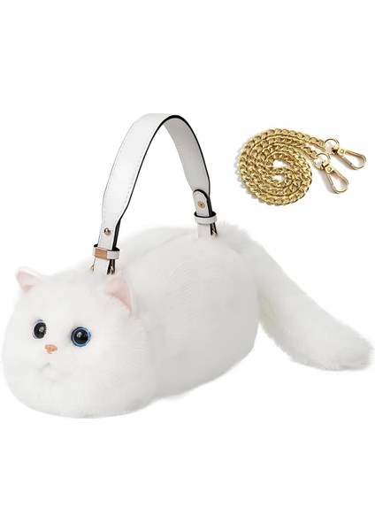 B&d Kedi El Çantası Beyaz