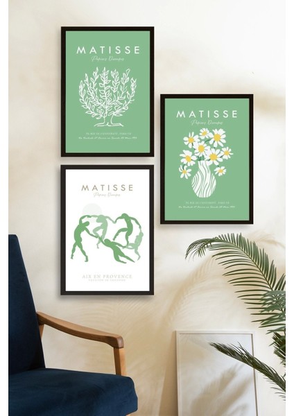 Matisse Üçlü Ahşap Çerçeveli Tablo fiyatları