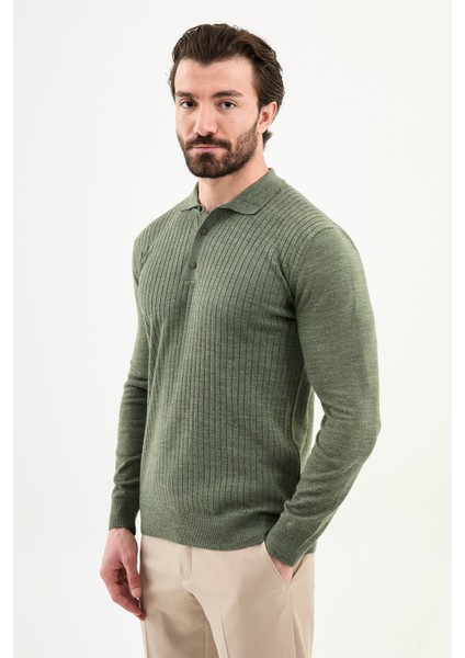 Fitilli Slim Fit Polo Yaka Erkek Triko Kazak modelleri