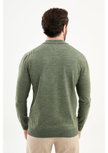 Fitilli Slim Fit Polo Yaka Erkek Triko Kazak fırsatları