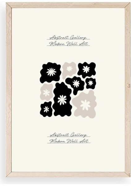 Çiçekler Ahşap Çerçeveli Tablo