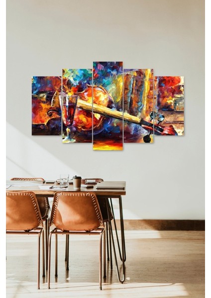 Keman ve 5 Parçalı Mdf Tablo