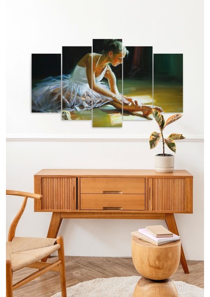 Kadın Kuğu 5 Parçalı Mdf Tablo fiyatları