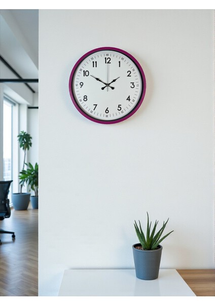 Zentime 36 cm Pembe Dekoratif Duvar Saati