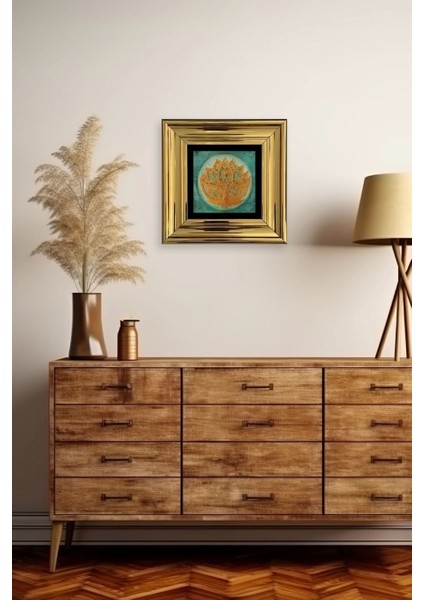 Lotus Çiçeği Çerçeveli Taş Tablo modelleri