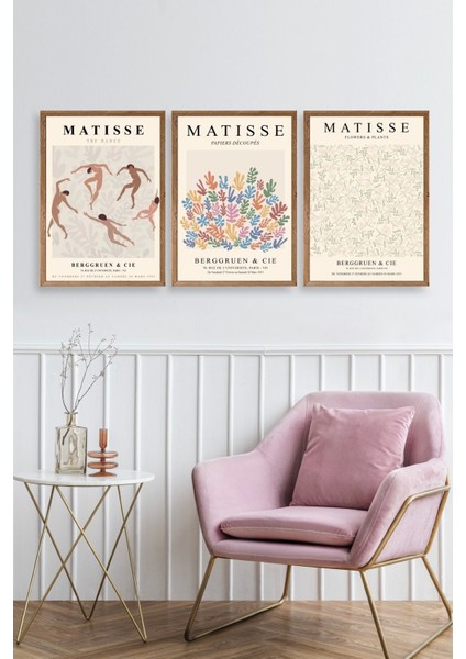 Matisse Üçlü Ahşap Çerçeveli Tablo fiyatları