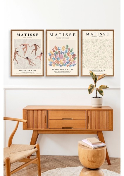 Matisse Üçlü Ahşap Çerçeveli Tablo modelleri