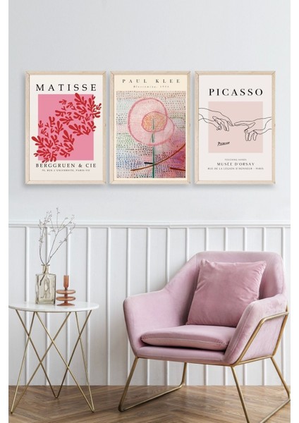 Ünlü Tablolar Üçlü Ahşap Çerçeveli Tablo fiyatları