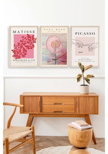 Ünlü Tablolar Üçlü Ahşap Çerçeveli Tablo modelleri