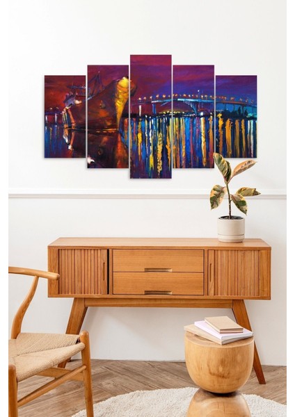 Deniz Manzarası 5 Parçalı Mdf Tablo