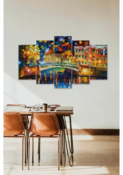 Sonbahar Manzarası 5 Parçalı Mdf Tablo