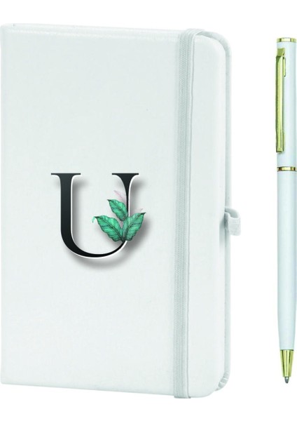 U Harfi Çiçek Baskılı Defter