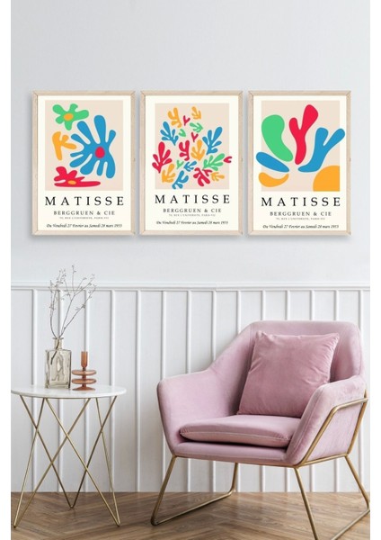 Matisse Üçlü Ahşap Çerçeveli Tablo fiyatları