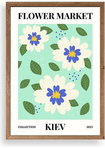 Çiçek Ahşap Çerçeveli Tablo