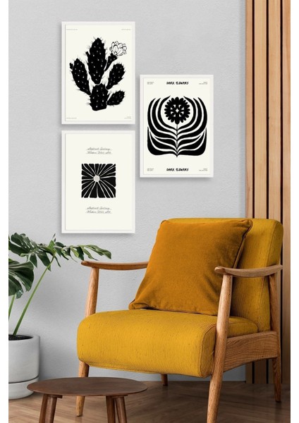 Üçlü Ahşap Çerçeveli Tablo modelleri