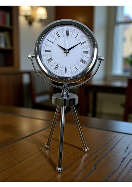 Zentime Krom Şık Üç Ayaklı Masa Saati