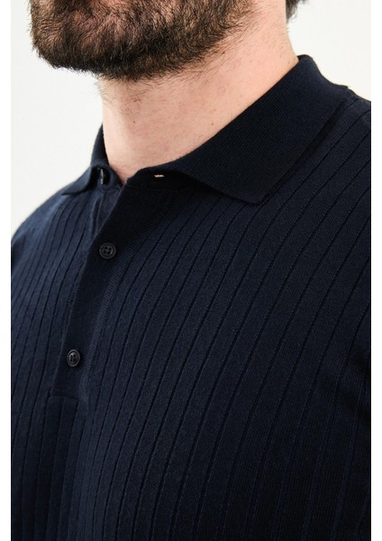 Fitilli Slim Fit Polo Yaka Erkek Triko Kazak fiyatları