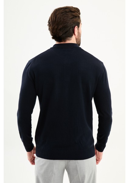 Fitilli Slim Fit Polo Yaka Erkek Triko Kazak fırsatları