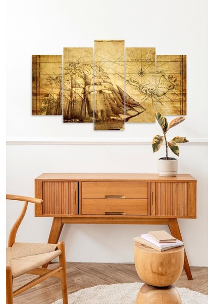 Deniz Manzarası 5 Parçalı Mdf Tablo