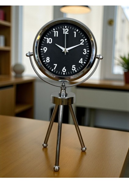 Zentime Krom Şık Üç Ayaklı Masa Saati