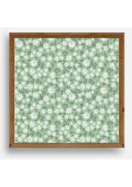 Çiçekler Ahşap Çerçeveli Tablo