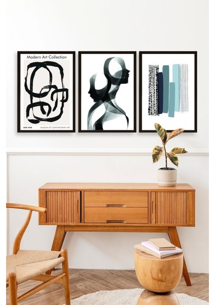 Üçlü Ahşap Çerçeveli Tablo modelleri