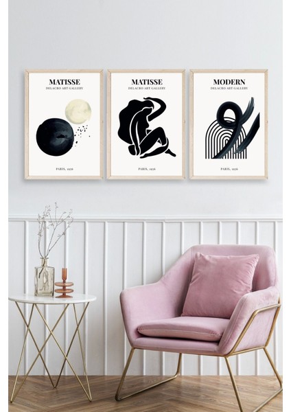 Matisse Üçlü Ahşap Çerçeveli Tablo fiyatları