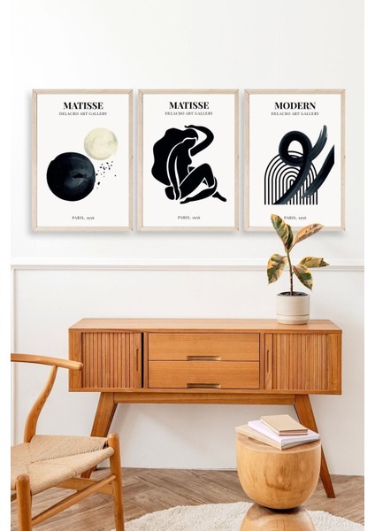 Matisse Üçlü Ahşap Çerçeveli Tablo modelleri
