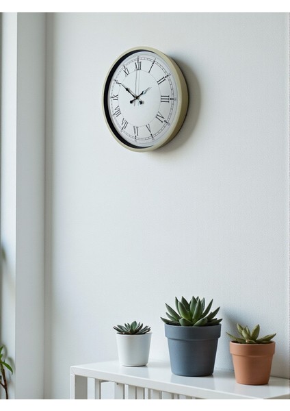 Zentime 36 cm Krem Dekoratif Duvar Saati modelleri