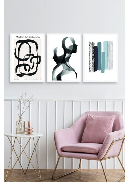 Üçlü Ahşap Çerçeveli Tablo fiyatları