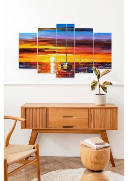 Deniz Manzarası 5 Parçalı Mdf Tablo fiyatları