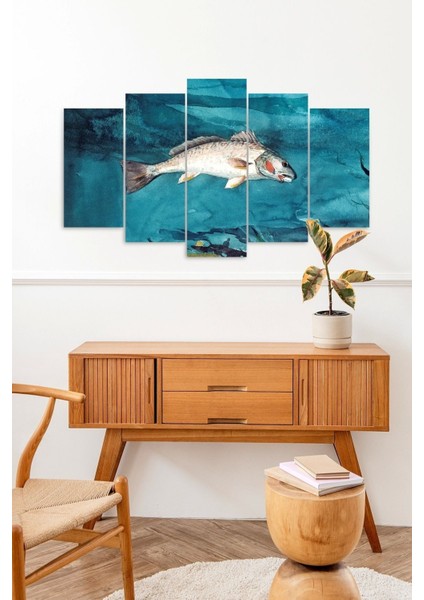 Deniz Manzarası 5 Parçalı Mdf Tablo