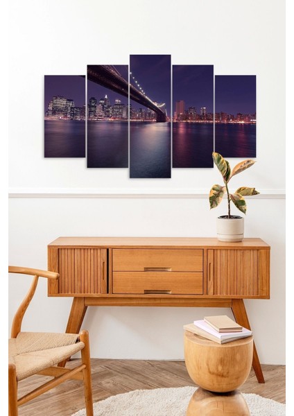 Şehir ve Deniz 5 Parçalı Mdf Tablo fiyatları