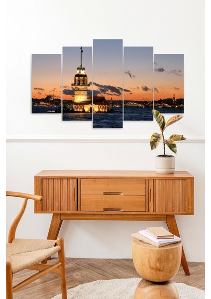 Kız Kulesi 5 Parçalı Mdf Tablo