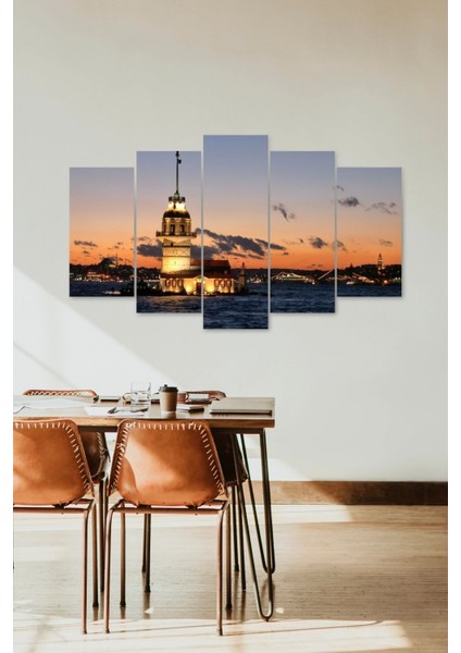 Kız Kulesi 5 Parçalı Mdf Tablo fiyatları