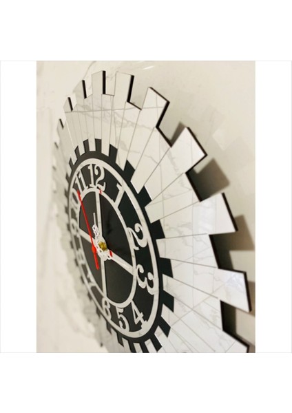 Dekoratif Gümüş Duvar Saati Mdf Üzeri Aynalı Pleksi fiyatları