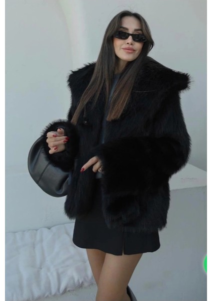 Kadın Siyah Suni Kürk Ceket fiyatları