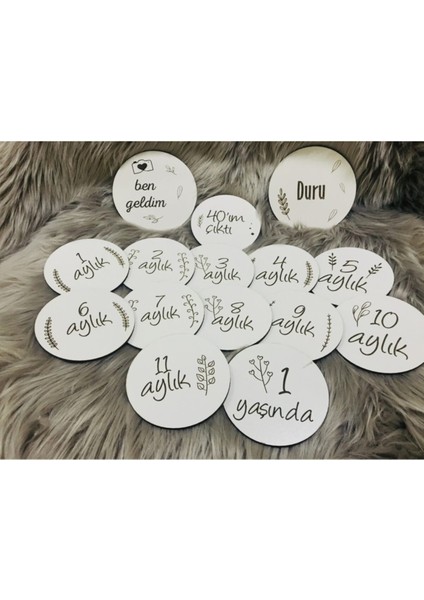 Ahşap Bebek Anı Kartı 15'li modelleri