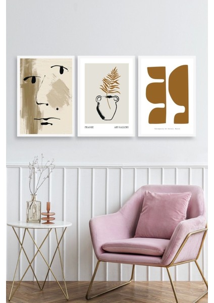 Üçlü Ahşap Çerçeveli Tablo fiyatları