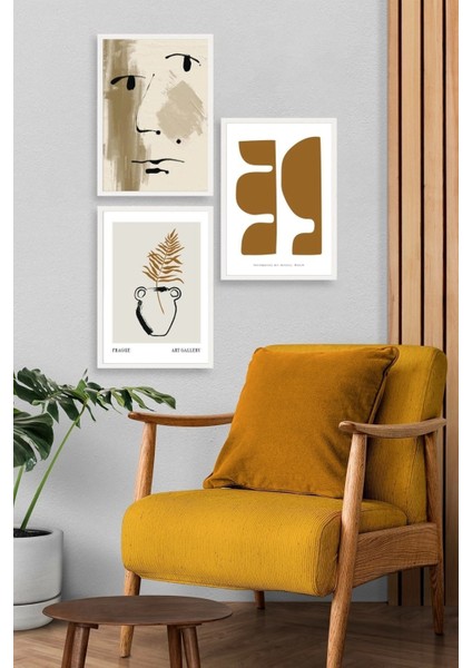 Üçlü Ahşap Çerçeveli Tablo modelleri