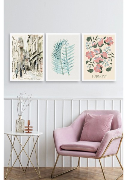 Harmony Üçlü Ahşap Çerçeveli Tablo fiyatları