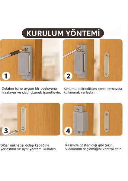 Paslanmaz Metal Mıknatıslı Çıt Çıt 8,5 cm Kapak Tutucu Dolap Çekmece Kapatma Mekanizması fiyatları
