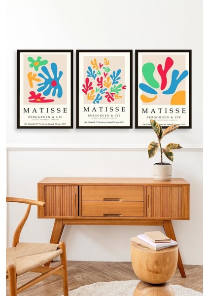 Matisse Üçlü Ahşap Çerçeveli Tablo modelleri