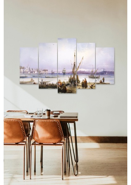 Deniz Manzarası 5 Parçalı Mdf Tablo