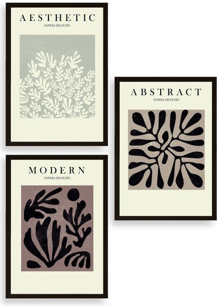 Üçlü Ahşap Çerçeveli Tablo