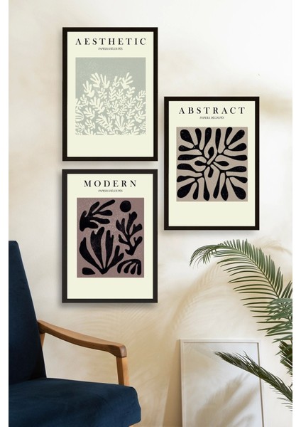 Üçlü Ahşap Çerçeveli Tablo fiyatları