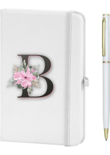 B Harfi Çiçek Desen Baskılı Defter