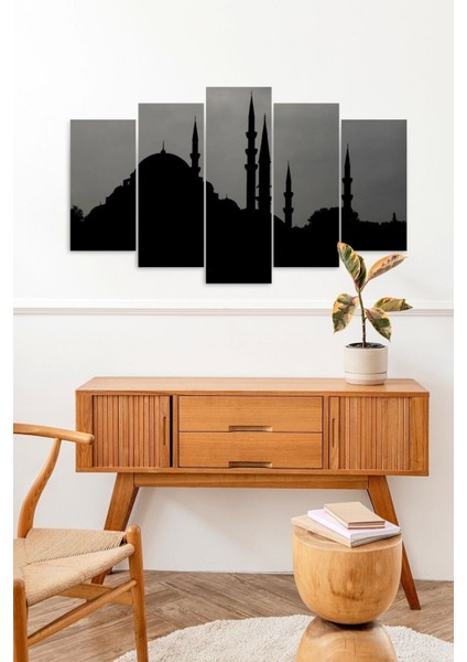 Camii Manzarası 5 Parçalı Mdf Tablo fiyatları