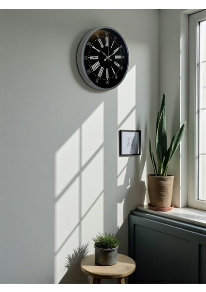 Zentime 36 cm Gri Dekoratif Duvar Saati modelleri